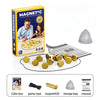 A box of Magnetic Stones strategy game showing a person playing and various magnetic stones on a board.