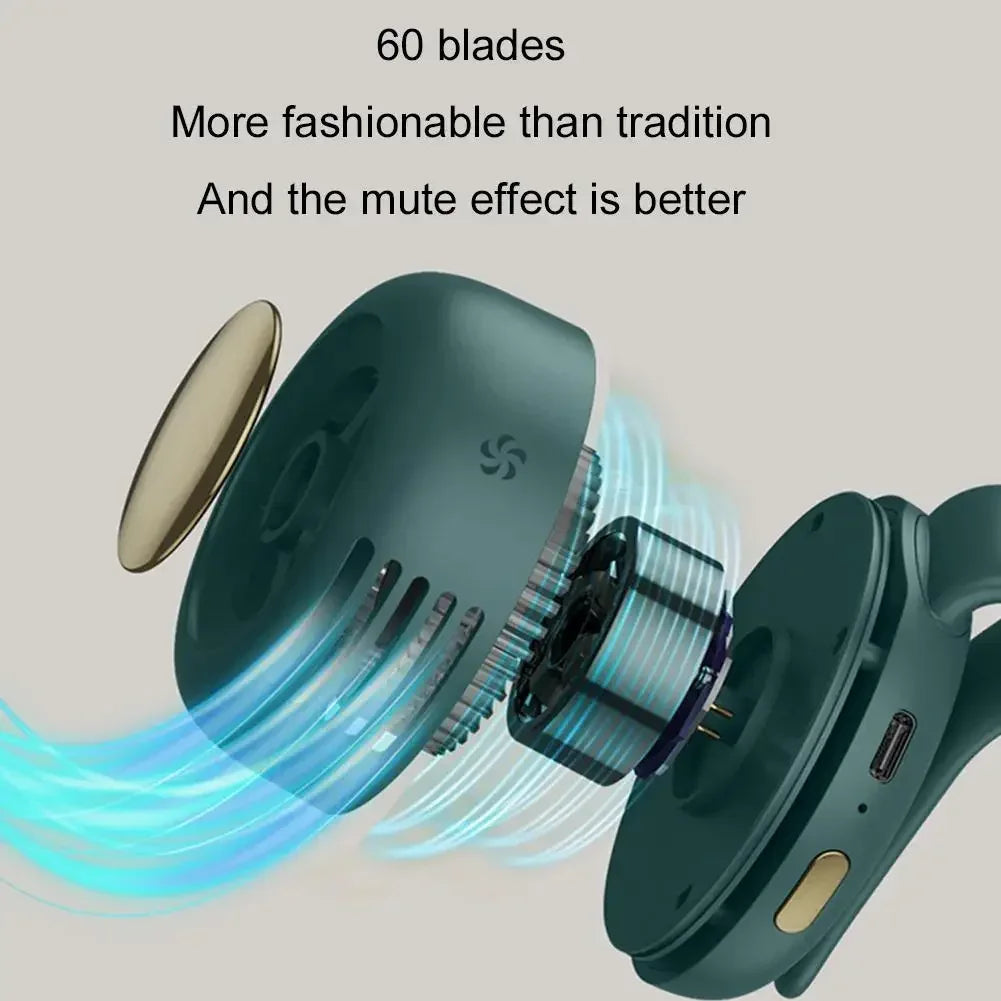 Portable Clip-On Mini Bladeless Fan with 3 Speeds