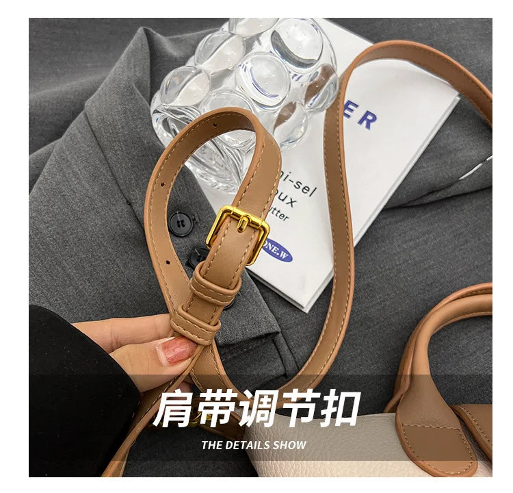 Vintage PU Leather Crossbody Bucket Bag