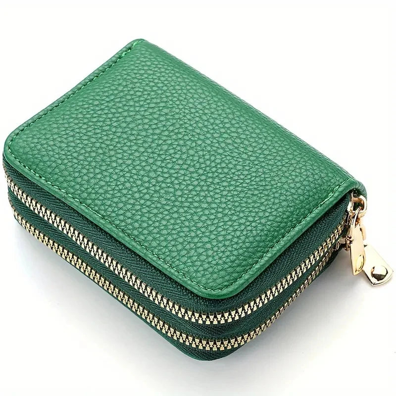 Cartera Compacta con Doble Cremallera y Monedero