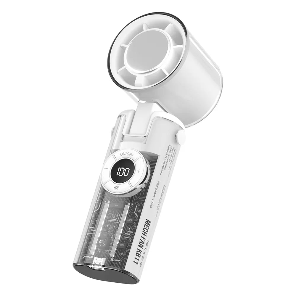 Portable High-Speed Cooling Fan with LED Display and 4000mAh Battery