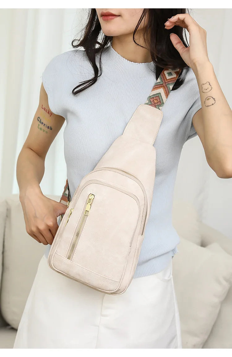 Elegant PU Leather Crossbody Sling Bag for Women