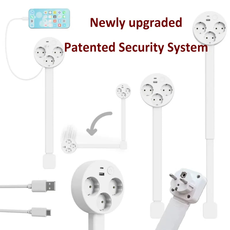Rotating Wall Outlet Extender with Adjustable Arm