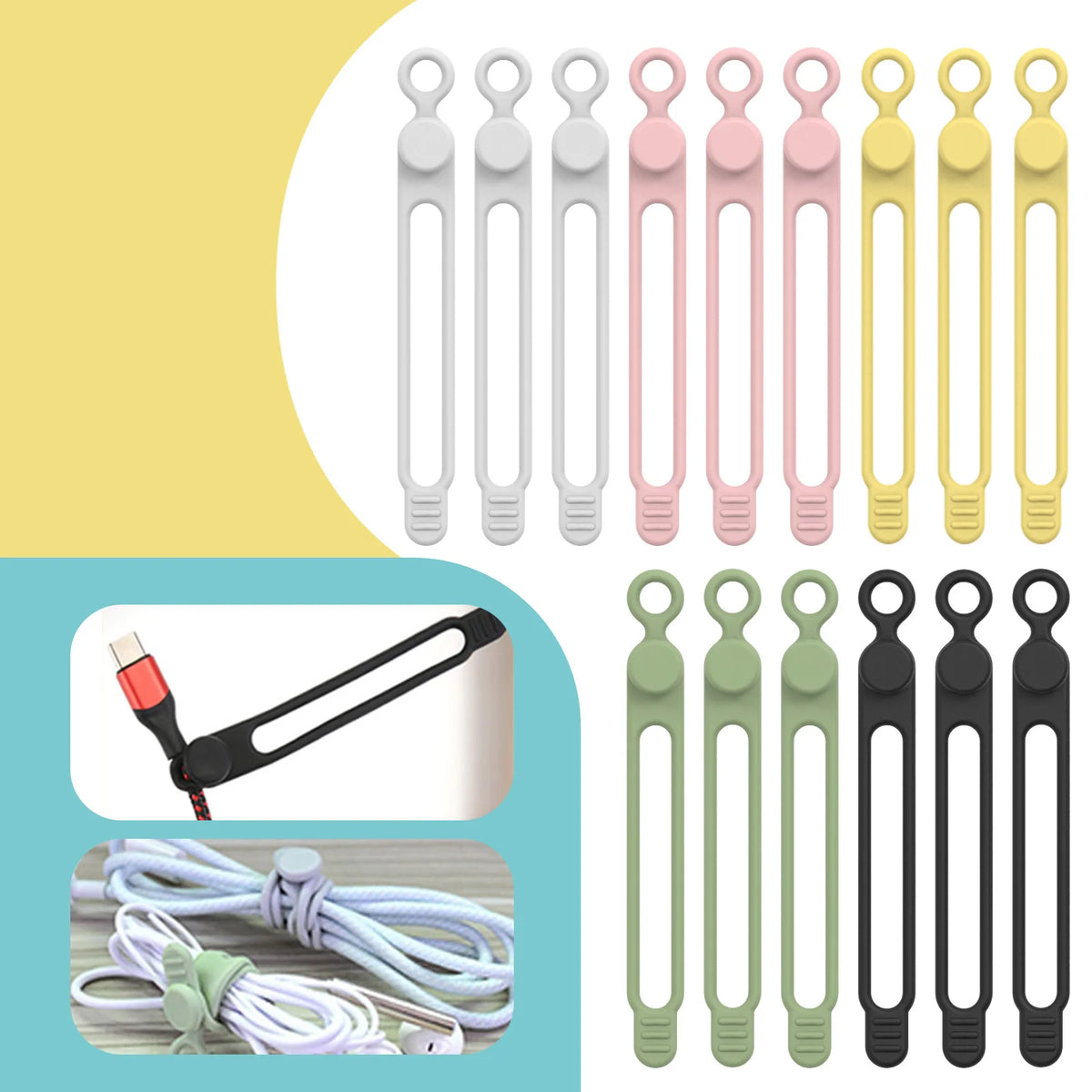 Reusable Silicone Cable Ties for Cord Organization