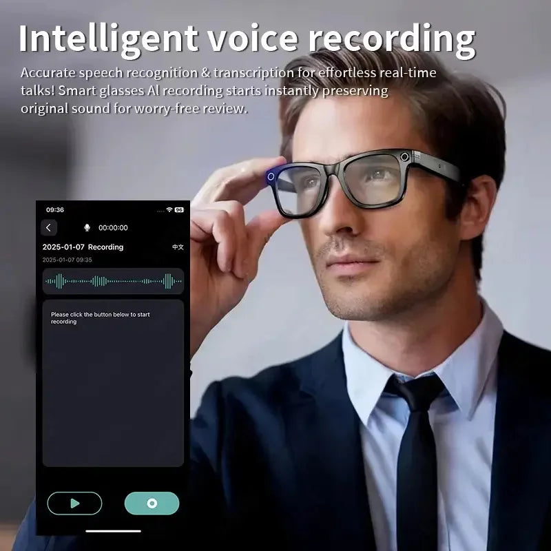 AI Smart Glasses with Camera & Bluetooth