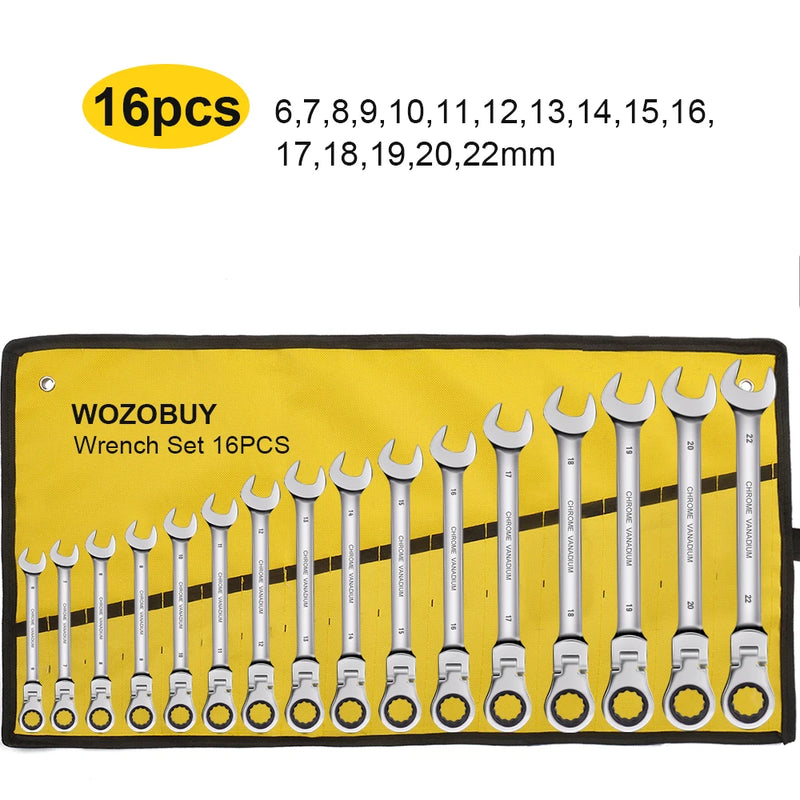 Flex-Head Ratcheting Wrench Set