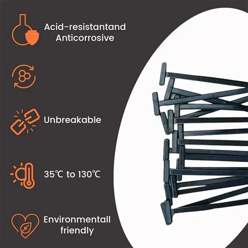 Reusable Nylon Cable Ties with Self-Locking Buckle
