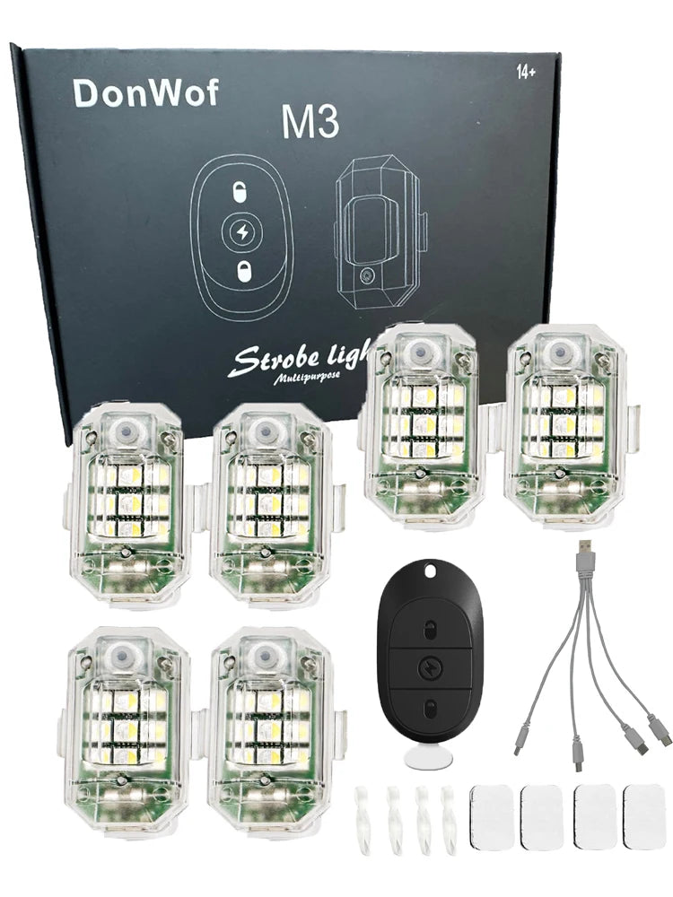 Wireless LED Strobe Light with Remote Control for Vehicles