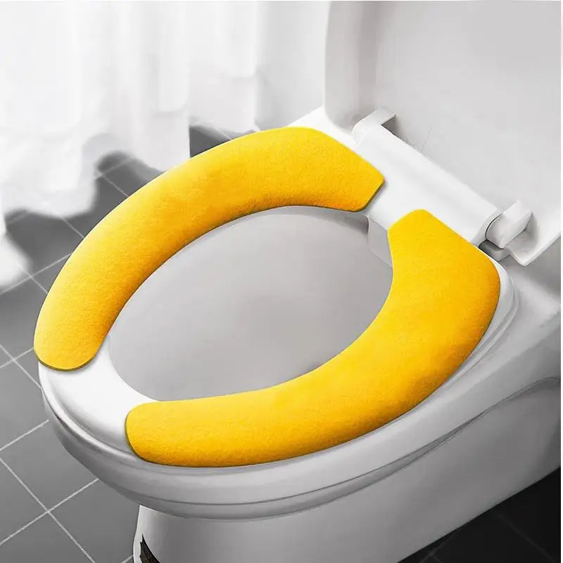 Plush Non-Slip Toilet Seat Cover Set – Washable & Eco-Friendly