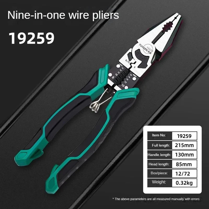 9-in-1 Multifunctional Wire Stripping Pliers with Crimping Action