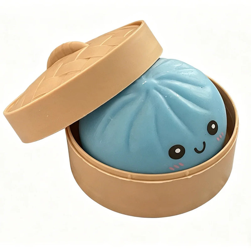 Glitter Dumpling Squishy Toy with Steamer Box