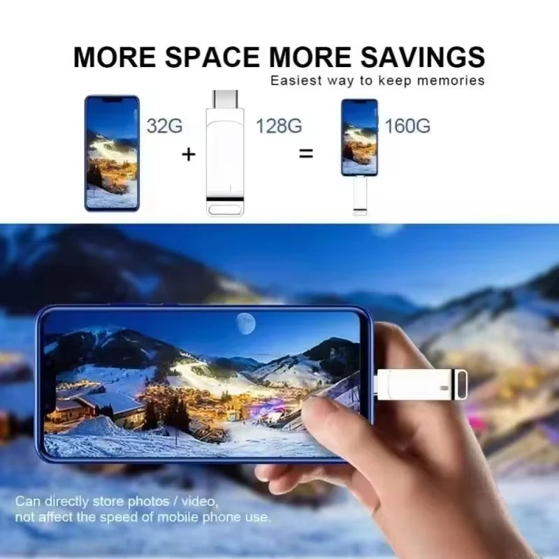 High-Speed USB 3.2 Flash Drive with Dual Type-C & USB Connectors