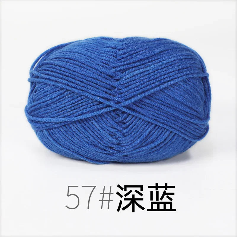 4-Ply Soft Cotton Blend Yarn for Knitting and Crochet