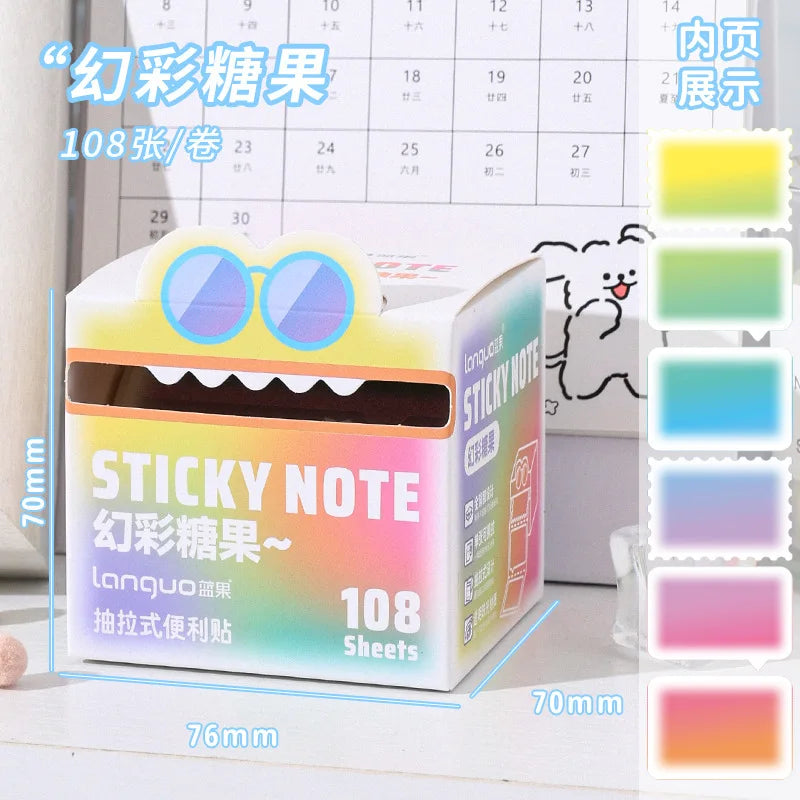Pull-Out Sticky Notes Roll with Clear Transparent Finish
