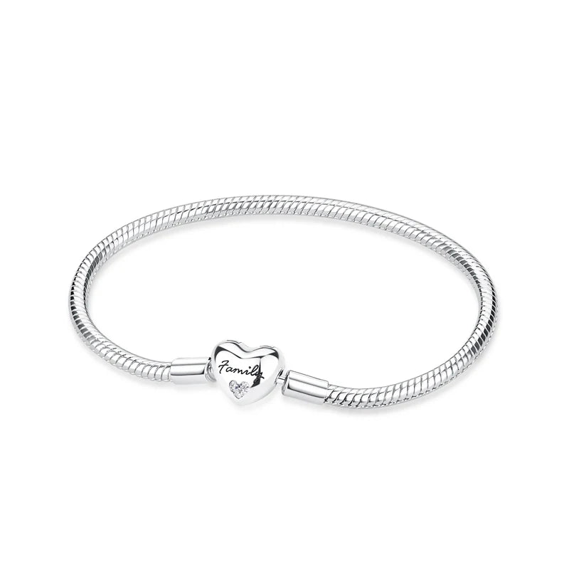 925 Sterling Silver Heart Charm Bracelet