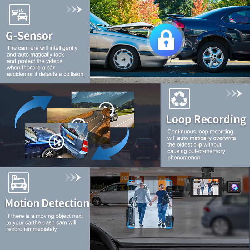 FHD 1080P Dash Cam with Night Vision & G-Sensor
