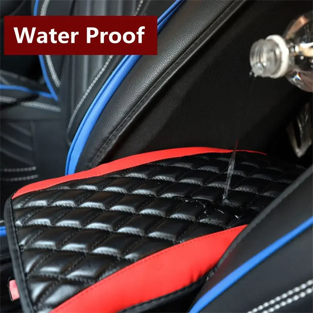 Universal Leather Car Armrest Cover with Non-Slip Padding
