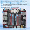 A compact USB cable tester and fault detector board with various ports for Type A, B, C, Micro, and Lightning cables.