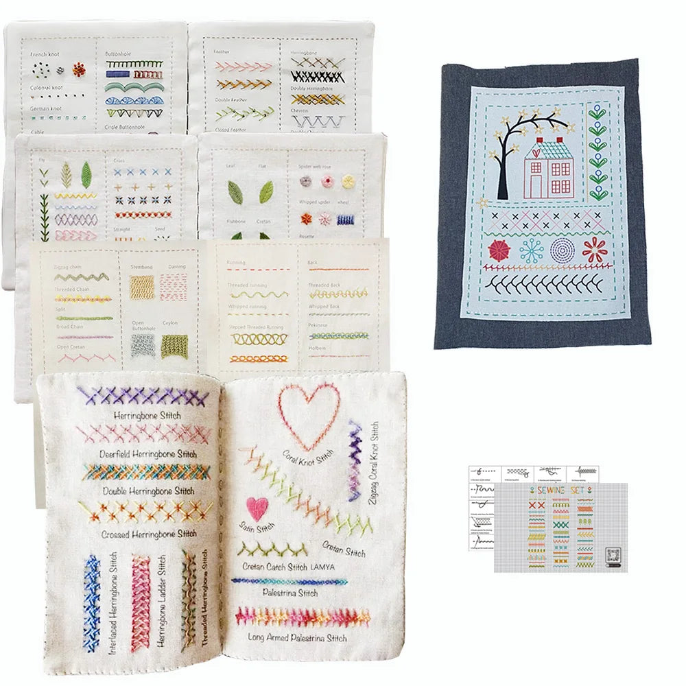 A collection of hand embroidery patterns and stitches for creative embroidery projects.