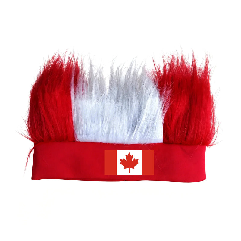 Bandeau Perruque en Fausse Fourrure avec Drapeau National
