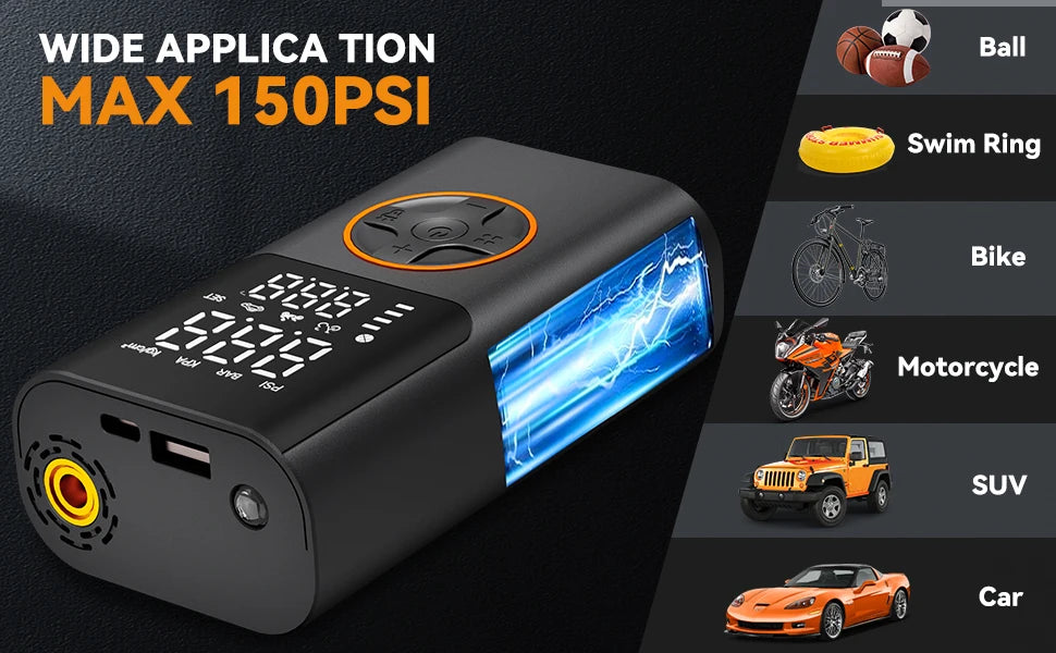 Wireless Digital Tire Inflator with USB Charging Port