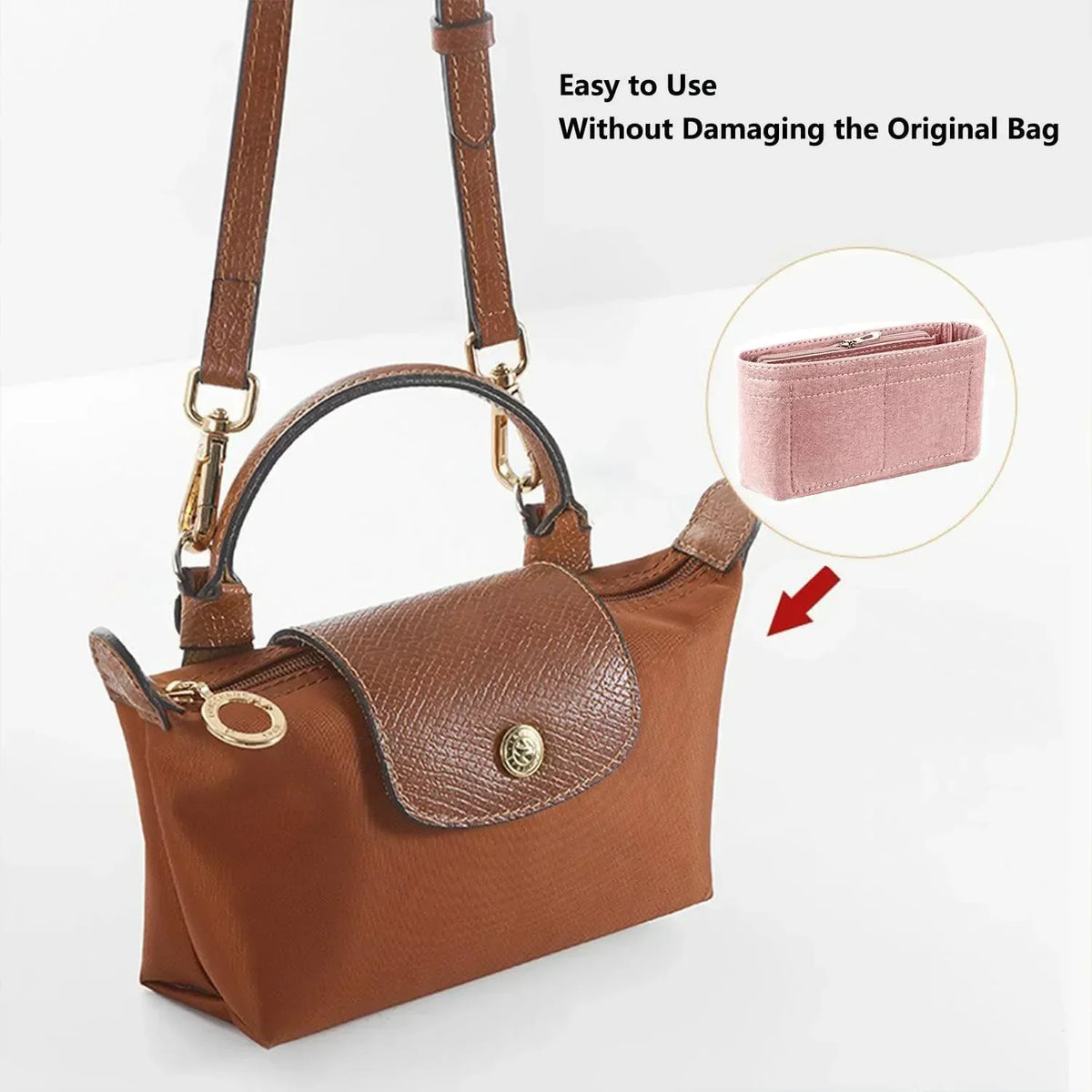Handbag Organizer Insert for Mini Tote Bags