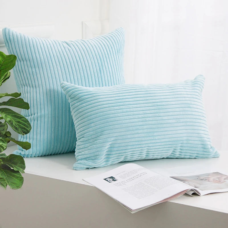 Soft Corduroy Striped Throw Pillow Cover
