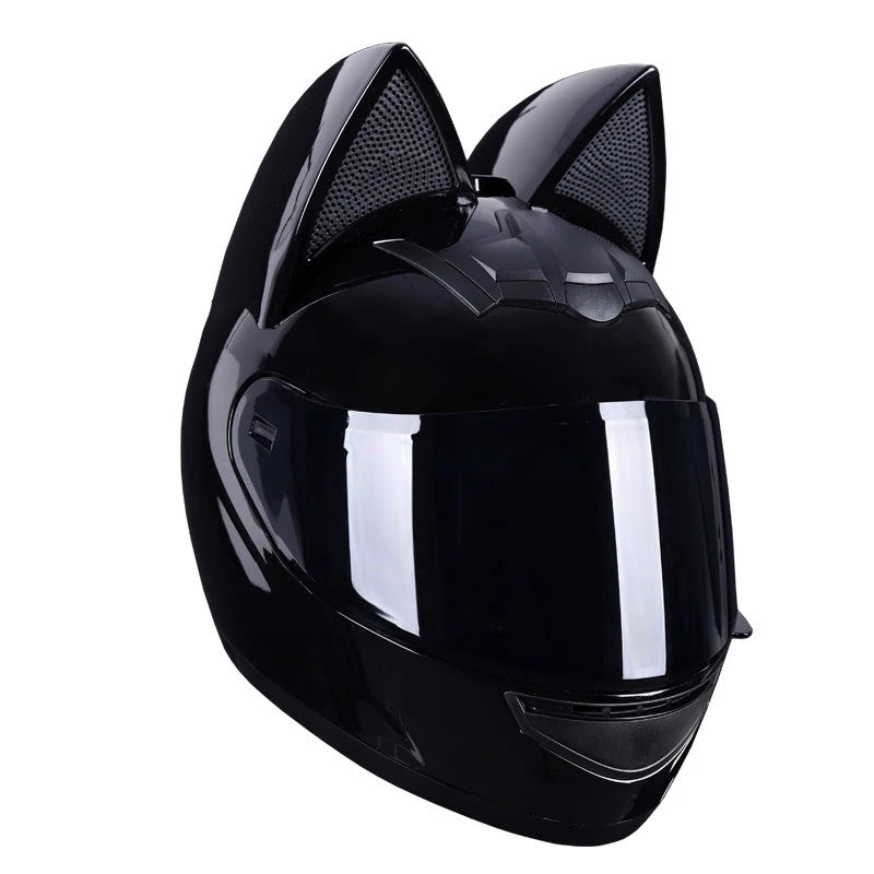 Cat Ear Full Face Motorcycle Helmet with Removable Ears