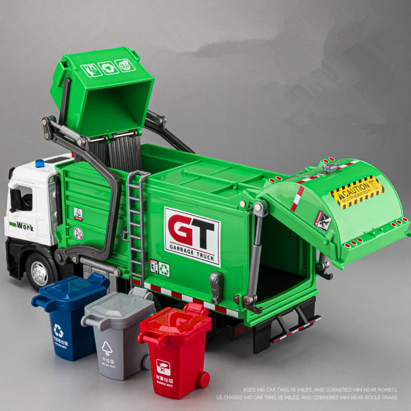 Diecast Garbage Collection Truck Model with Sound and Light
