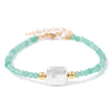 Natural Stone Bead Bracelet with Adjustable Lace-Up Closure