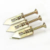 A pair of heavy-duty self-drilling drywall anchors with threaded metal screws.