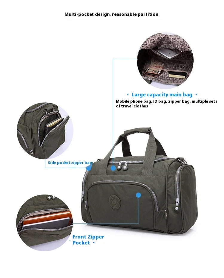 Lightweight Nylon Travel Duffle Bag for Women