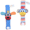 Baby Wrist Rattles and Animal Socks Set for Sensory Development