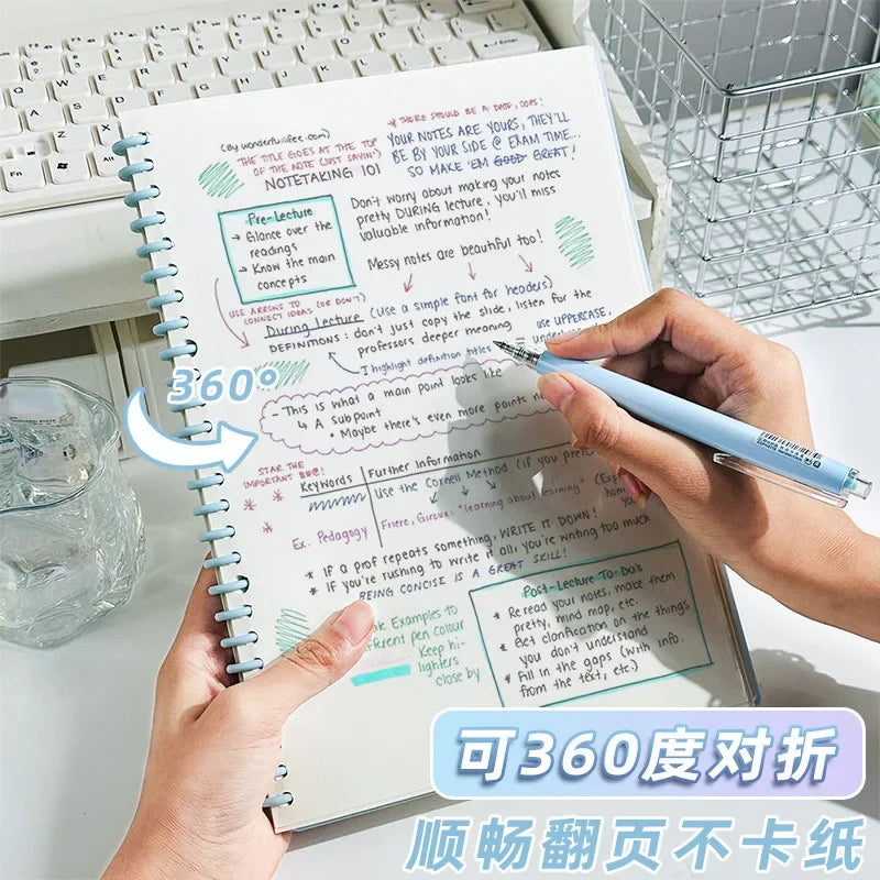 Macaron Detachable Spiral Notebook – 60 Sheets, A4/A5/B5