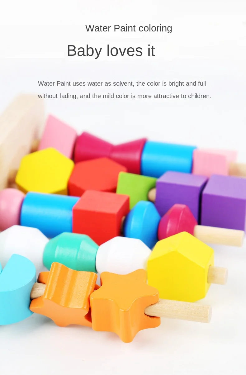 Montessori Wooden Color & Shape Matching Puzzle for Toddlers