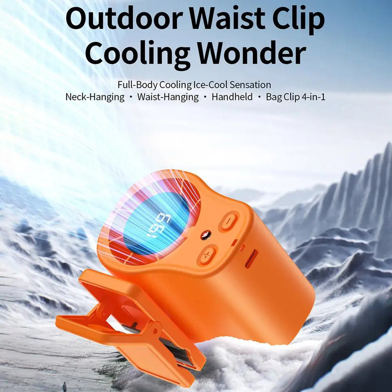 Portable USB Rechargeable Clip-On Fan with LED Display