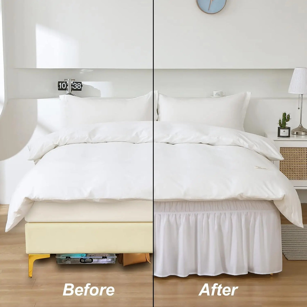 Ruffled Microfiber Bed Skirt with Split Corners