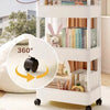 3-Tier Plastic Utility Cart with Lockable Wheels