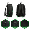 Black soccer star backpack for kids featuring double zippers, adjustable straps, and breathable material