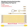 Fiberglass running electrical wire cable pulling fish tape kit with metal and brass fittings