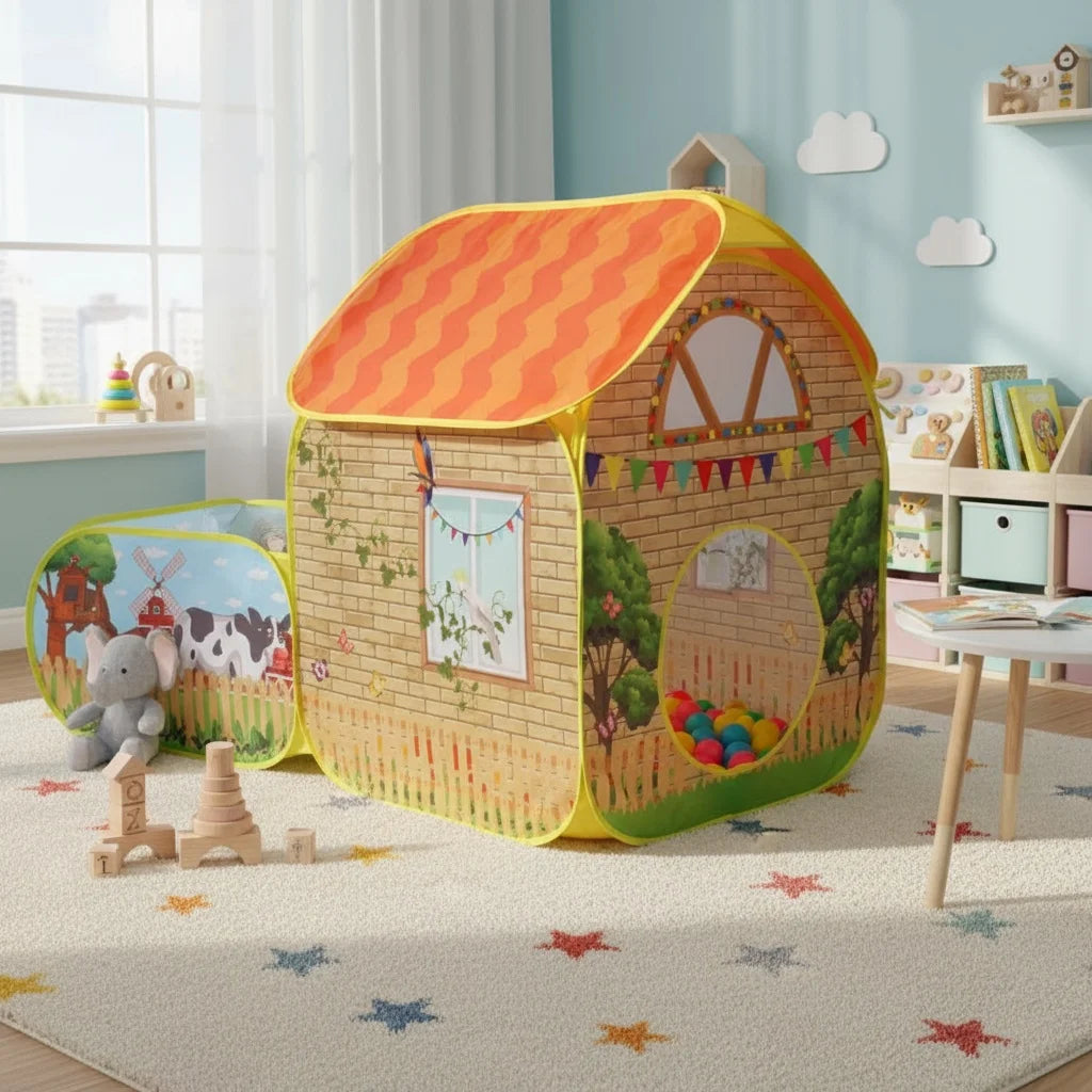 Kids' Pop-Up Garden Play Tent with Steel Frame