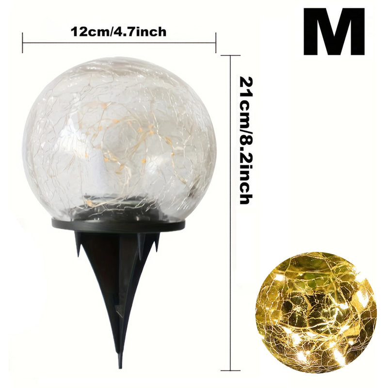 Solar-Powered Cracked Glass Globe Light