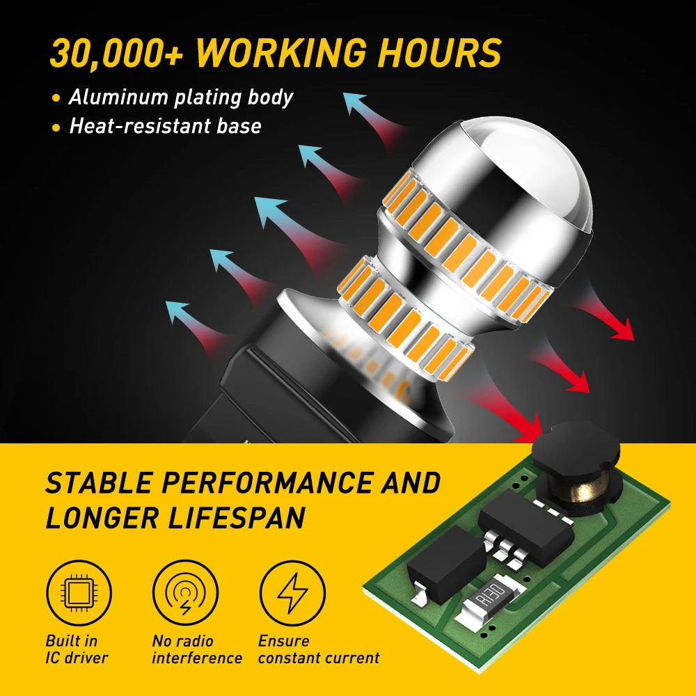 High-Performance LED Car Light Bulbs for Brake, Tail & Reverse Lights