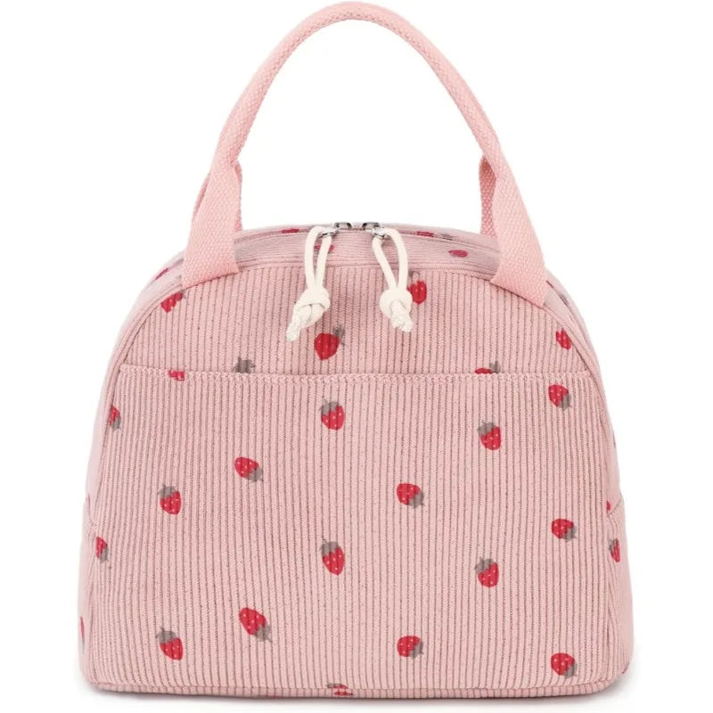 Insulated Corduroy Lunch Bag for Kids and Adults
