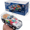 Voiture de Police Transparente avec Engrenages, Lumières et Musique