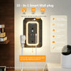 A beige smart wall plug with 6 AC outlets, 4 USB ports, and a night light installed on a wall.