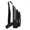 Black and grey water-resistant crossbody bag designed for biking, hiking, and daily commutes.