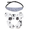 White baby car seat head and neck support pillow with safety strap