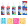 A set of colorful DIY craft kits featuring various colored bottles and silicone molds for making 3D water elves.