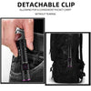 A detachable clip of a rechargeable 365nm UV flashlight shown being carried in a pocket.